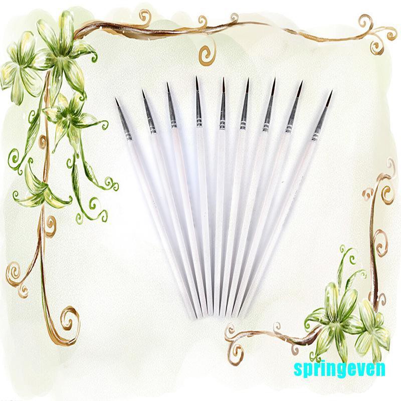 Set 10 Bút Vẽ Tranh Đầu Móc Mảnh Màu Trắng