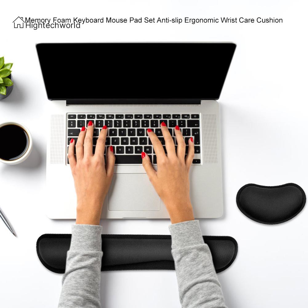 Bộ Miếng Lót Chuột Và Bàn Phím Máy Tính Bằng Mút Bảo Vệ Cổ Tay