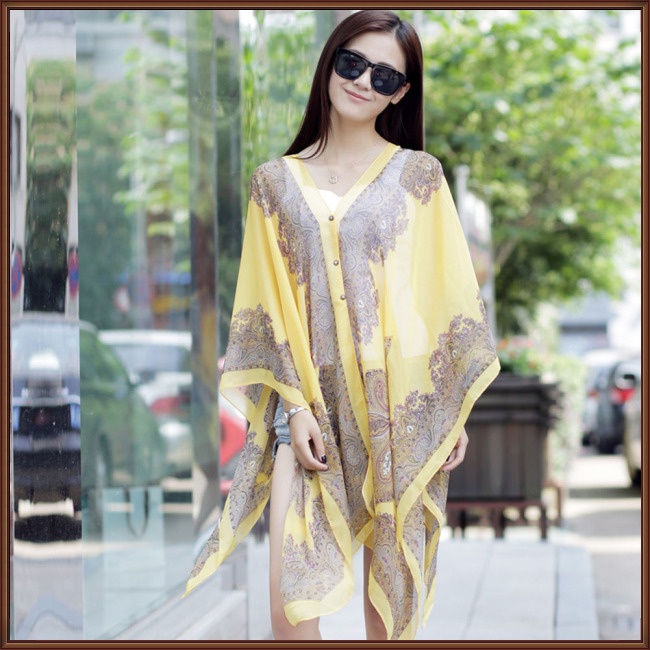 Khăn Choàng Chiffon Chống Nắng Thời Trang Đi Biển Mùa Hè Cho Nữ