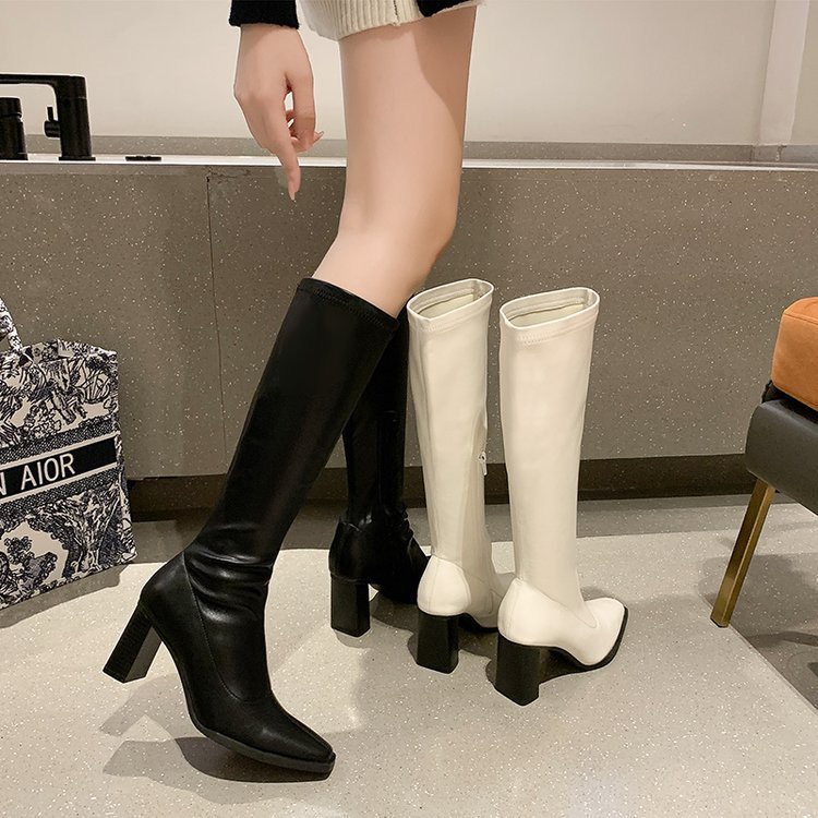 Bốt nữ LeMonn Boots cao cổ đùi da mềm khóa giữa độc lạ cá tính | BigBuy360 - bigbuy360.vn