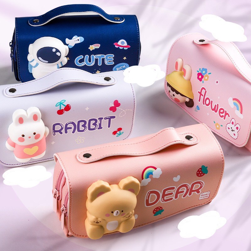 Hộp Bút 2 Ngăn 3D Nổi Pop it Cute Siêu Xinh Cho Bé Mẫu Mới 2022