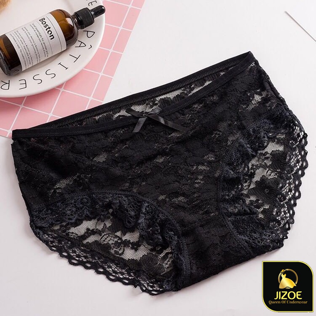 Quần lót nữ cotton phối viền ren cao cấp kháng khuẩn Nhật QLT25