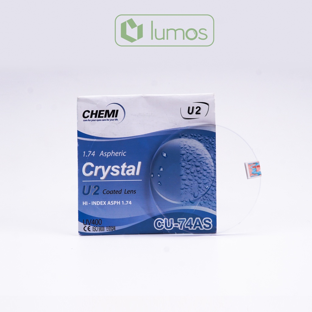 Mắt Kính Tròng Kính Cận Loạn CHEMI CRYSTAL U2 Hàn Quốc Siêu Mỏng Chống UV400 - Bảo Hành 6 Tháng