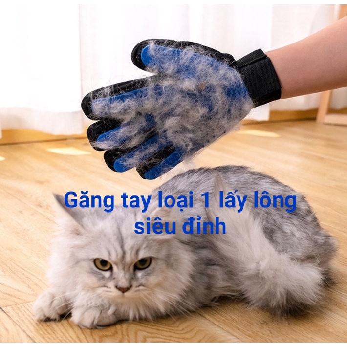 (Siêu rẻ) 01 Găng Tay chải lông cho chó mèo - Hàng loại 1 - Dày dặn chải lông thừa siêu sạch