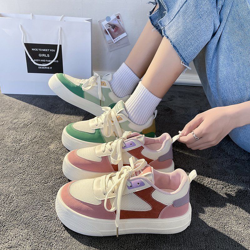 Giày Thể Thao Đế Dày Màu Xanh Lá Cây Dạng Lưới Thời Trang Mùa Hè Mới Dễ Phối Đồ