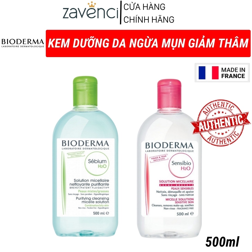 Nước Tẩy Trang TT09234475 BIODERMA Sensibio H2O Làm Sạch Da Không Cần Rửa Lại Với Nước (500ml)