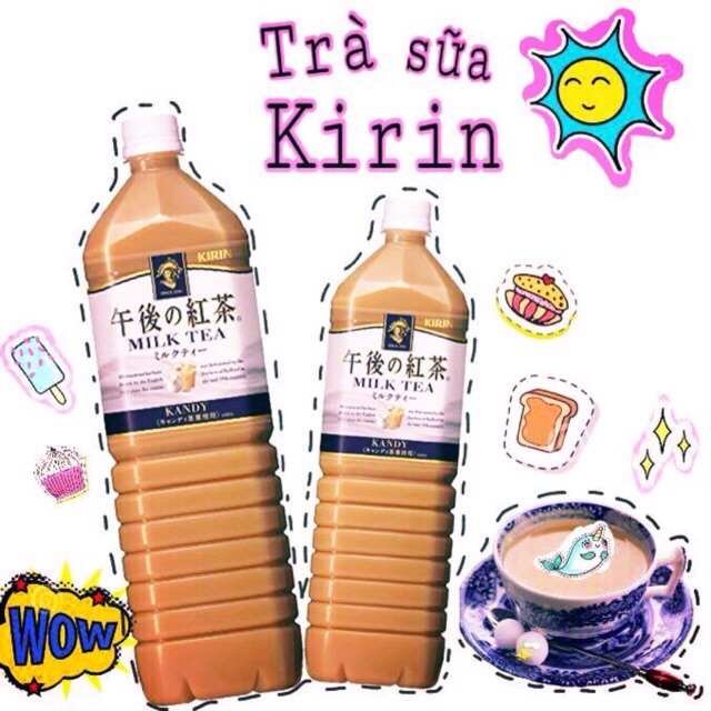 Combo 4 chai trà sữa kirin Nhật Bản 1,5L date 2023