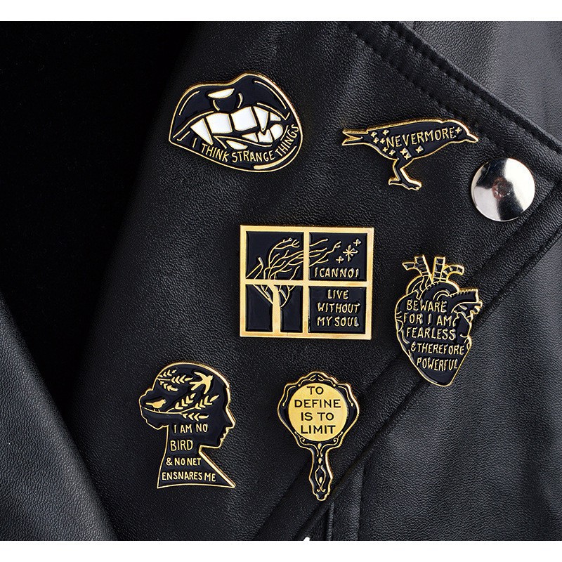 Trâm cài hình đôi môi bằng hợp kim tráng men