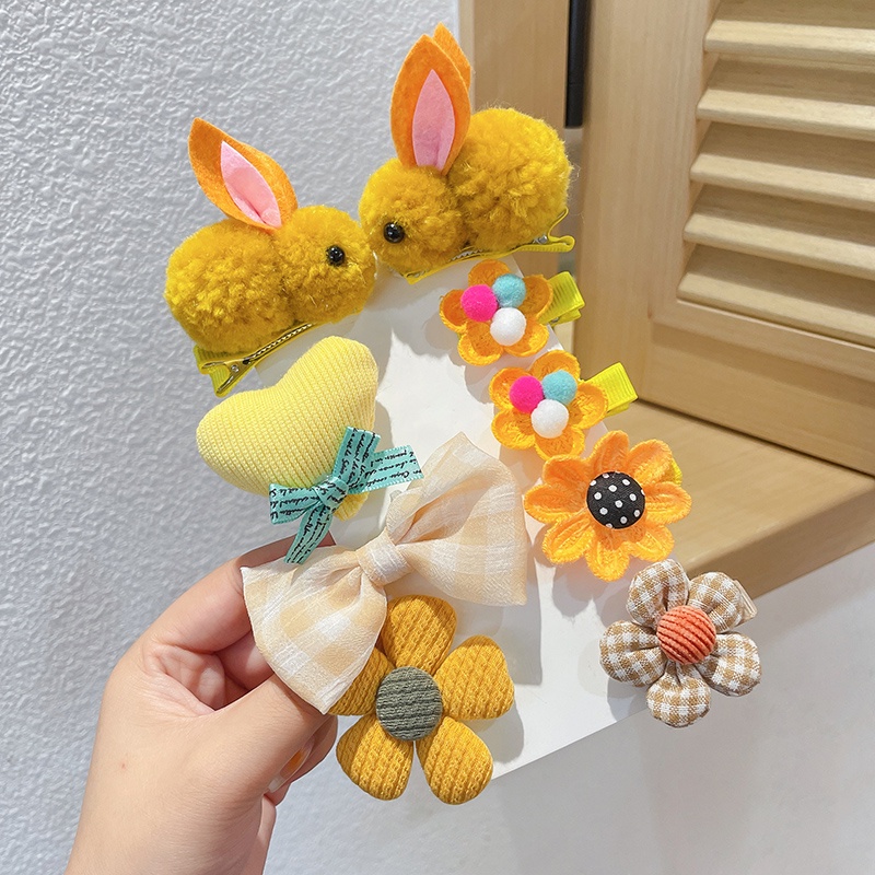 Kẹp tóc hình chú thỏ bằng nhung dễ thương xinh xắn phong cách Nhật Bản