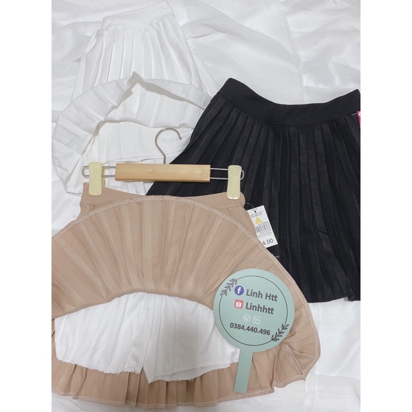 Chân váy ngắn xếp ly nhỏ BASIC Ulzzang đủ size Chân váy dập ly ngắn có quần trong chân váy ulzzang linhhtt Linh htt