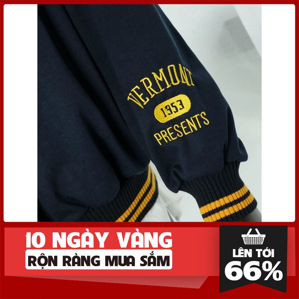 [ Sale Off ] Áo Khoác CARDIGAN VERMONT ĐEN THÊU TAY UNISEX [Kèm Hình Thật] thời trang fiona