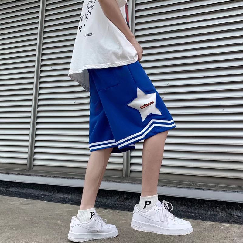 Quần Short Thể Thao Nam Thêu Hình Ngôi Sao Thời Trang Hàn Quốc