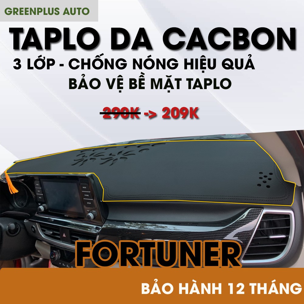 Thảm Taplo xe Toyota Fortuner bằng da CACBON