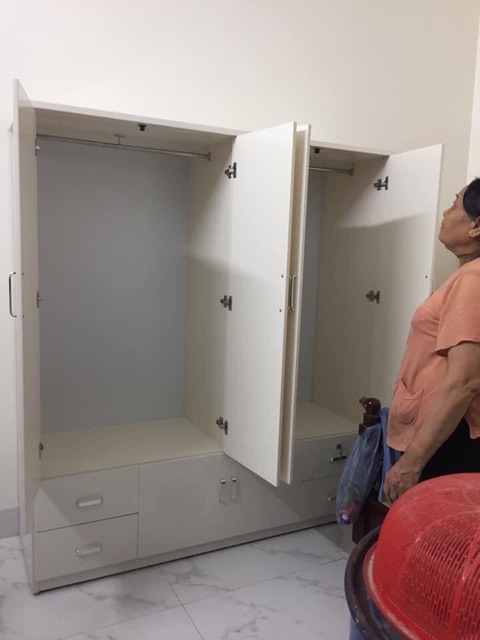 Tủ nhựa đài loan 4 cánh 2 buồng New