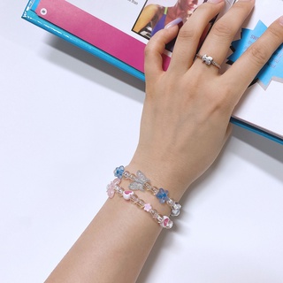 Lắc tay chuỗi hạt đính hình bươm bướm / trái tim xinh xắn