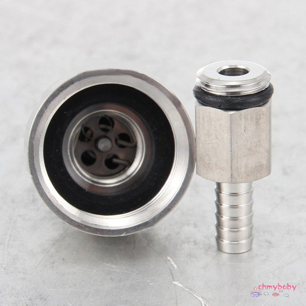 1 cái bằng thép không gỉ Carbonat Cap Bộ đếm áp suất Chai chiết rót Barb CO2 [8/1]