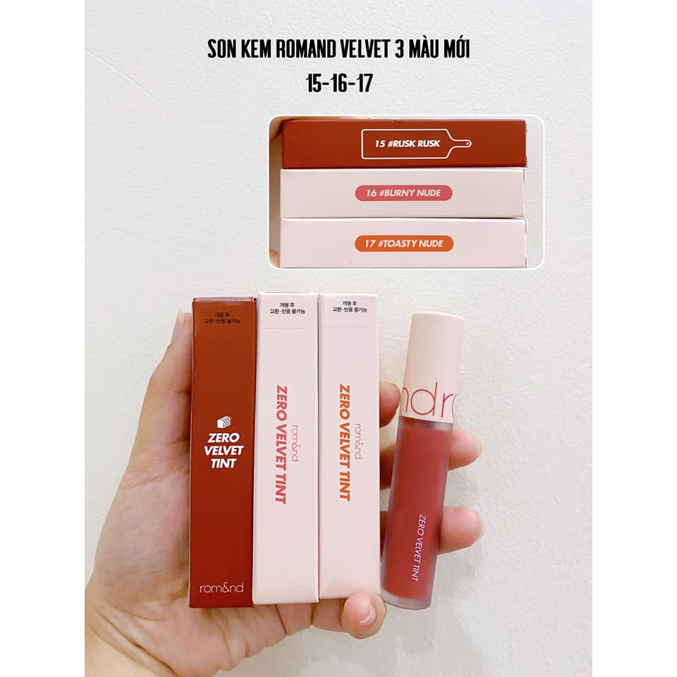 Son kem romand zero velvet tint màu 16 - hồng nude