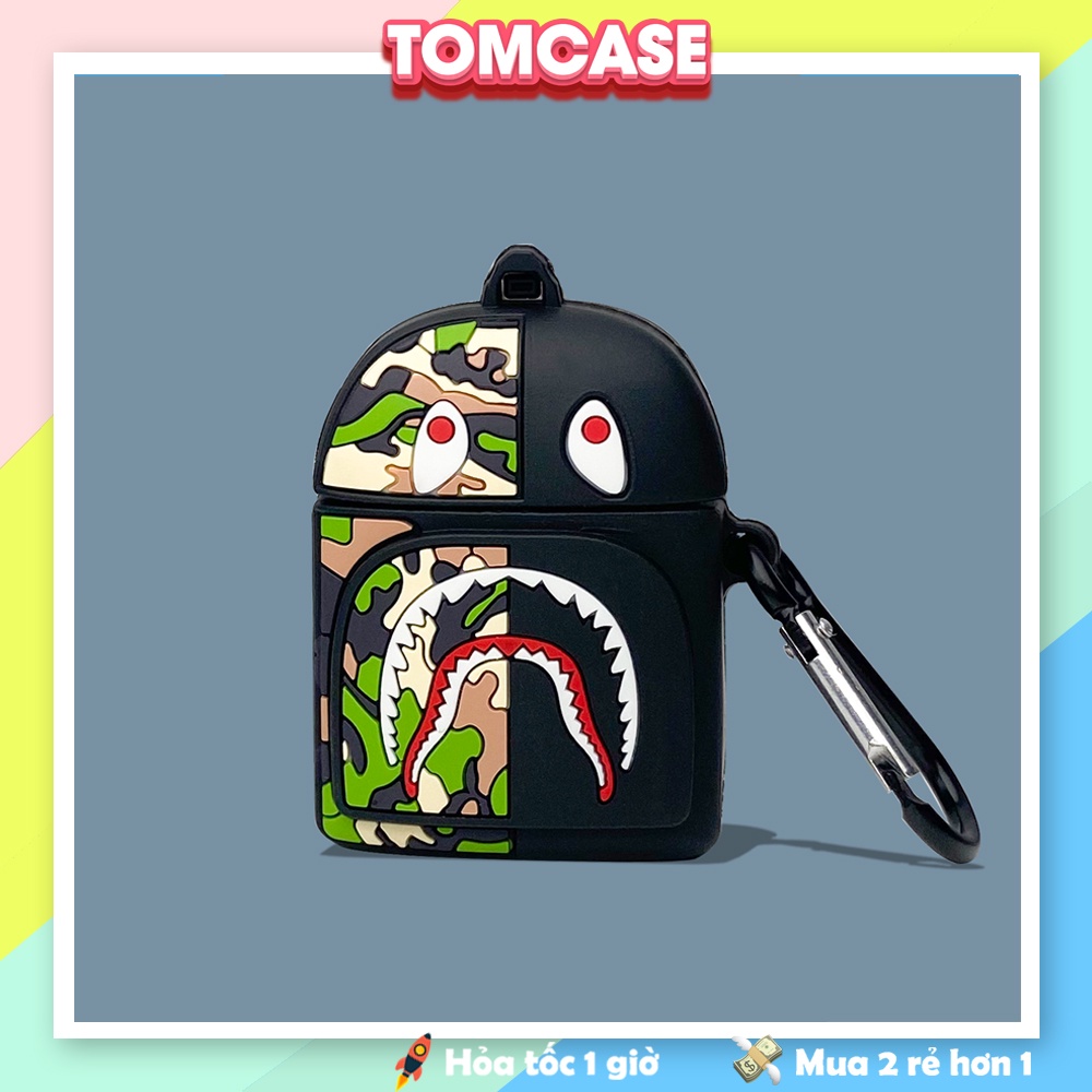 Case Airpod 2/pro, Ốp Airpods hình balo camo cực ngầu, Vỏ tai nghe airpod - TOM CASE