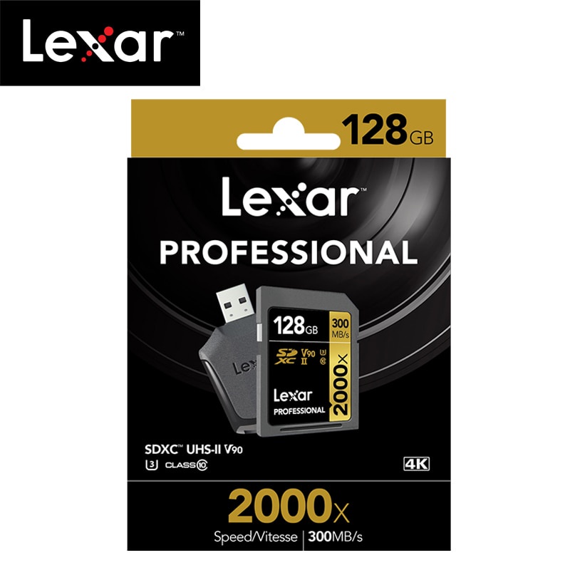 Thẻ Nhớ Lexar 300MB / s 64GB 32GB 128GB 2000x SDXC UHS-II U3 3D 4K DSLR