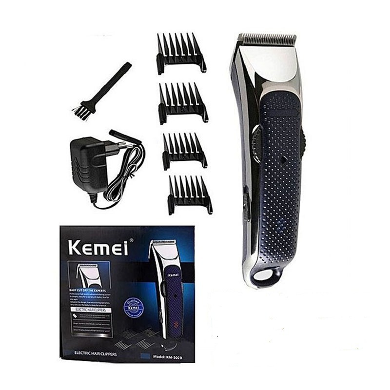 Tông đơ cắt tóc chuyên nghiệp kemei KM5020 màu xanh đen công suất 5w