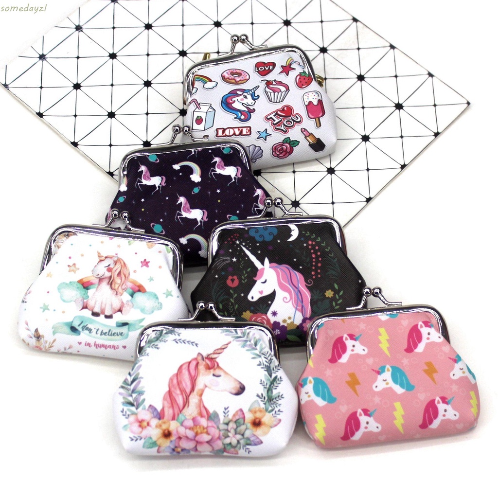 Ví Da Mini Đựng Tiền Xu Họa Tiết Kỳ Lân Dễ Thương