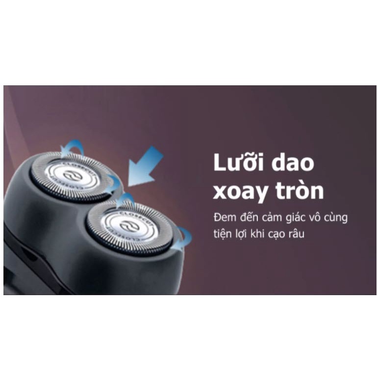 Máy cạo râu du lịch Philips PQ206 sử dụng pin AA, lưỡi tự mài sắc bén- Hàng chính hãng