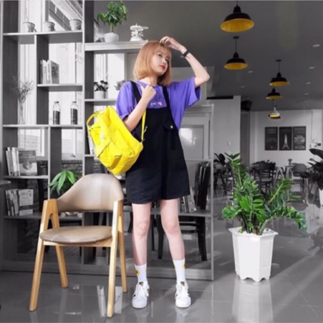 Quần Short Yếm Đen Ulzzang Hot Trend 2019 | BigBuy360 - bigbuy360.vn