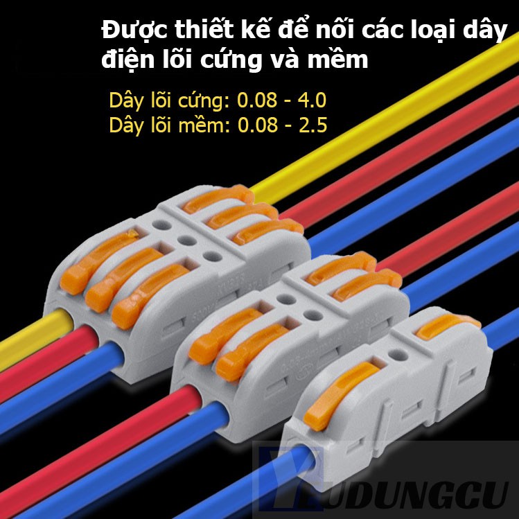 Cút nối dây điện nhanh Kv212 KV214 KV111 2 đầu vào và 2/4/6 đầu ra có phân biệt màu