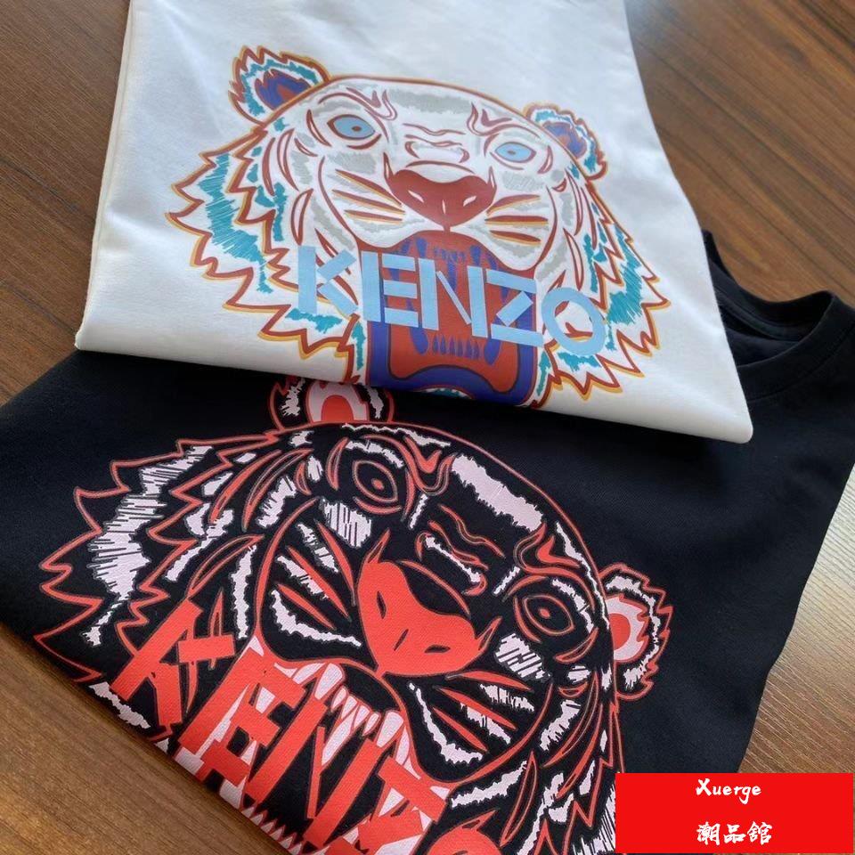 Áo Thun Cotton Tay Ngắn In Hình Đầu Sư Tử KENZO Thời Trang Xuân Hè 2022 Sang Trọng