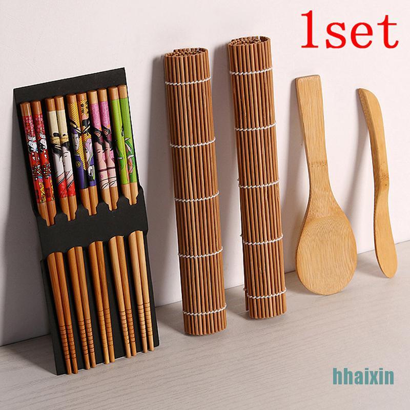 Bộ 14 Dụng Cụ Làm Sushi Bằng Tre Tiện Dụng Diy