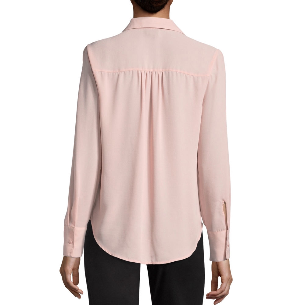 Áo sơ mi voan cổ V tay dài TIMING