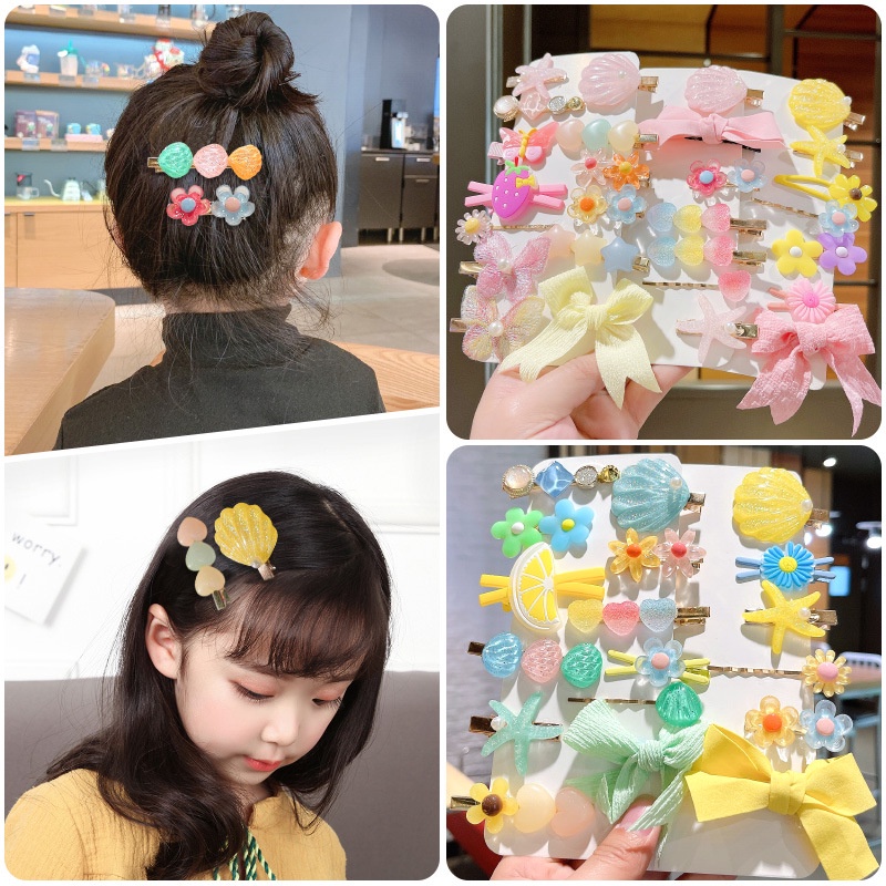 Colorful Buttefly Bowknot Kids Hair Clips Set Cute Flower Hairpin for Childran Fashion Hair Accessories