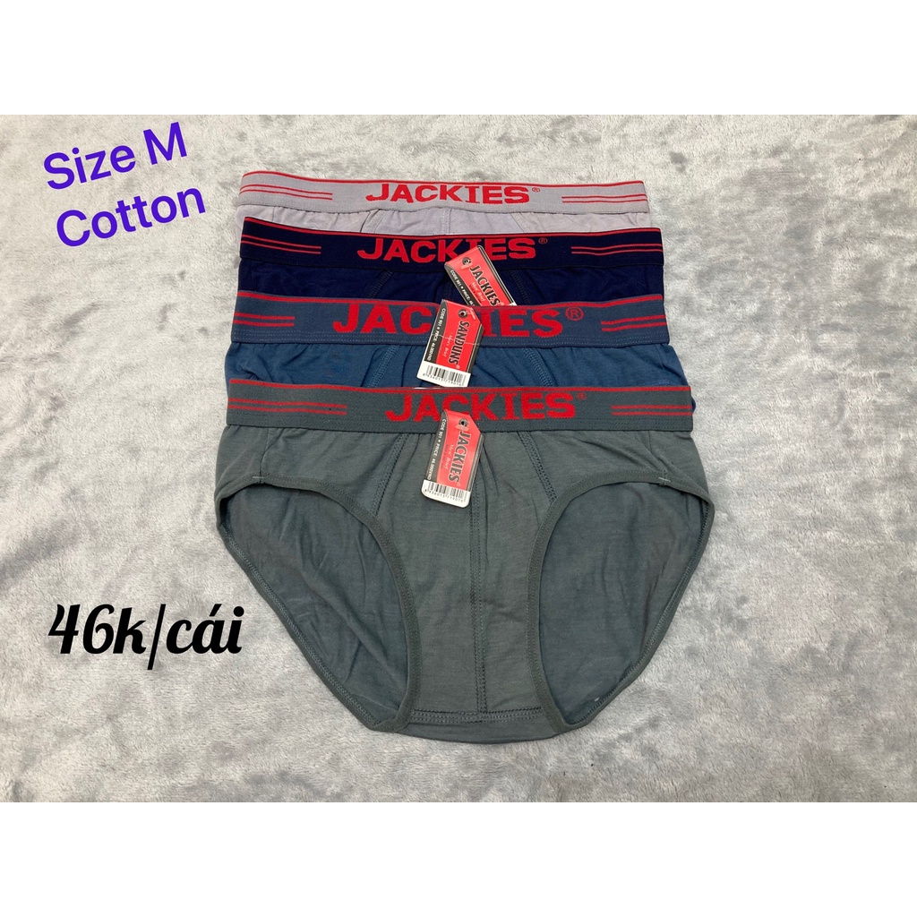 Quần lót Nam tam giác Cotton & thun lạnh JACKIES Size M - Quần sịp Nam cao cấp chính hãng công ty.
