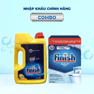 [Chính hãng] Combo: Bột rửa bát Finish 2,5kg + Muối Finish 1,5kg