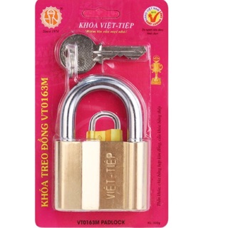 Khoá treo đồng 0163m việt tiệp .chính hãng.