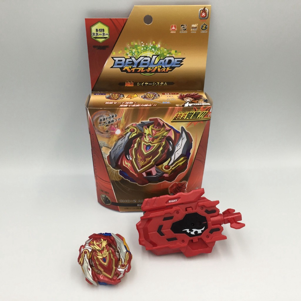 Đồ chơi con quay Beyblade BURST SUPER Z CHO-Z ACHILLES B-129 kèm bệ phóng cho trẻ