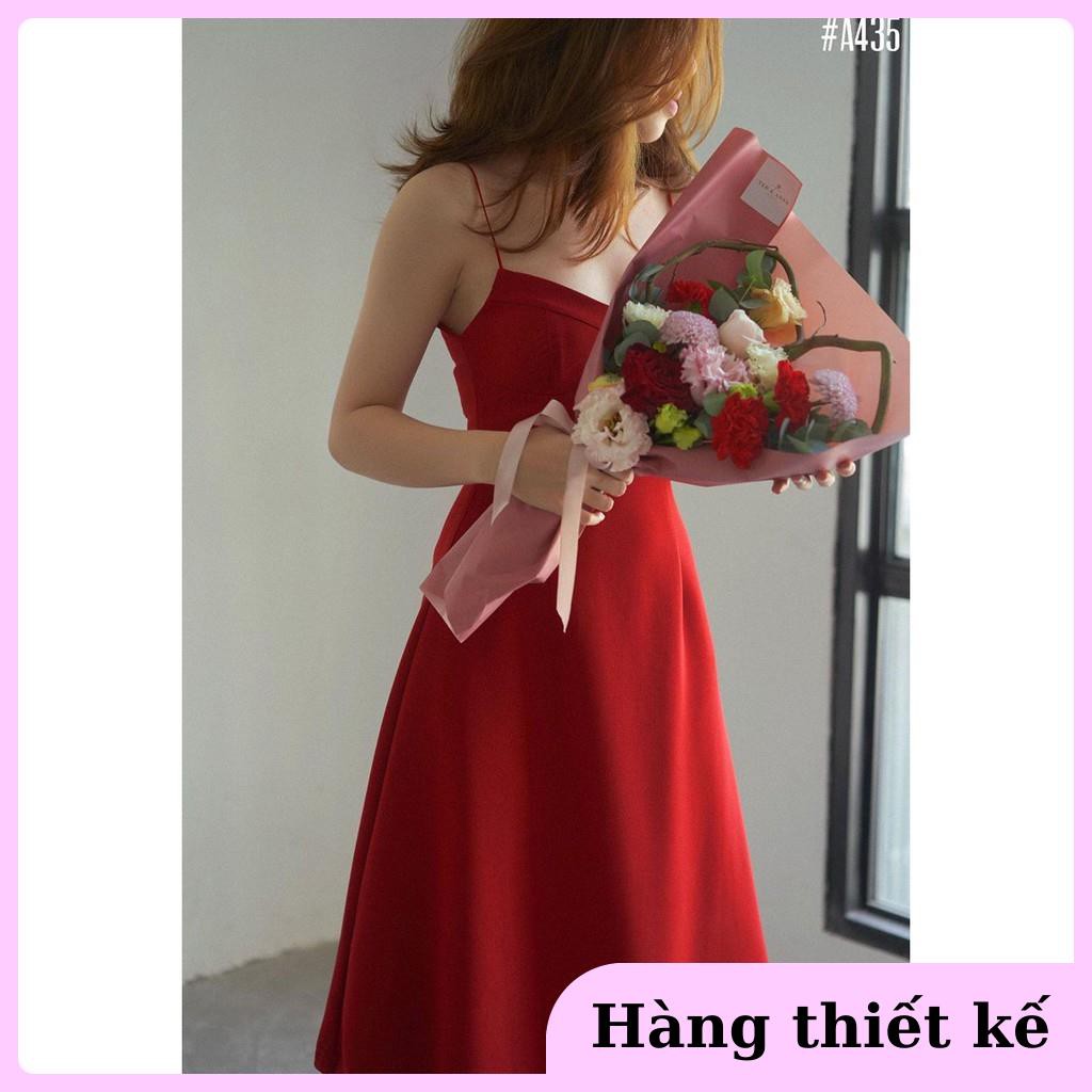( Hàng cao cấp ) Đầm dự tiệc đỏ hai dây xòe tôn dáng siêu sang chảnh - Sara Dress | BigBuy360 - bigbuy360.vn