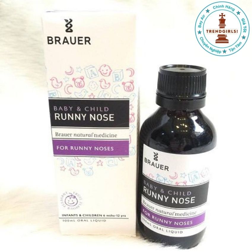 Siro Brauer Baby &amp; Child Runny nose 100ml của ÚC cho bé dịu sổ mũi tránh cảm cúm