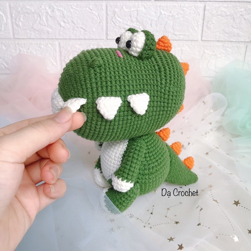 Khủng Long Nhồi Bông Bằng Len Cao Cấp An Toàn Cho Bé - Thú Bông Handmade Đan Móc Thủ Công Bằng Tay