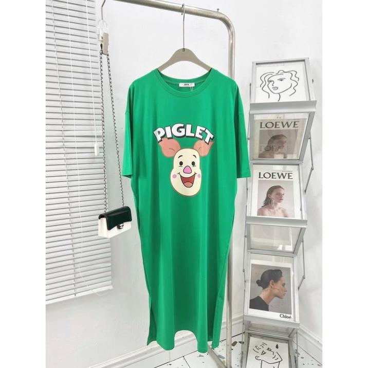 Đầm suông PIGLET chất cotton thoáng mát váy suông dáng dài