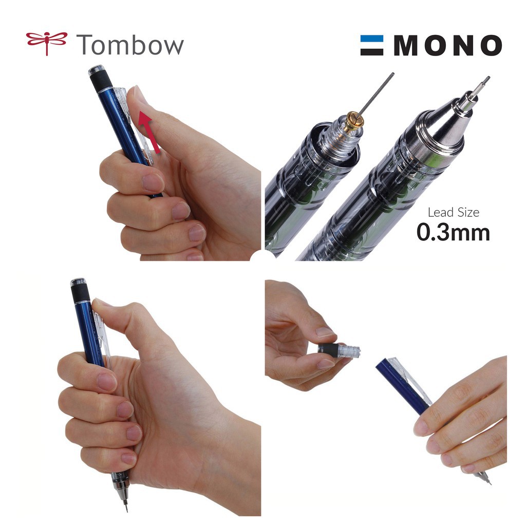 Bút chì bấm Tombow Mono Graph Shaker cỡ 03 - 05