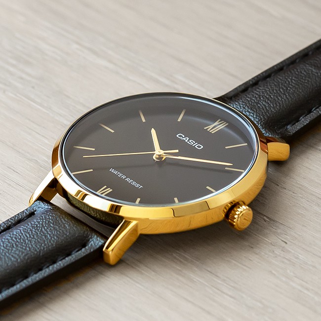 Đồng hồ nữ dây da Casio chính hãng Anh Khuê LTP-VT01GL-1BUDF (34mm)