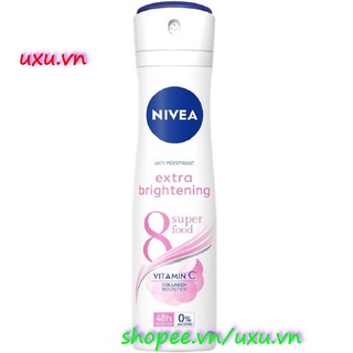 Xịt Khử Mùi Nữ 150Ml Nivea Trắng Mịn Mờ Vết Thâm Extra Whitening, Với uxu.vn Tất Cả Là Chính Hãng.