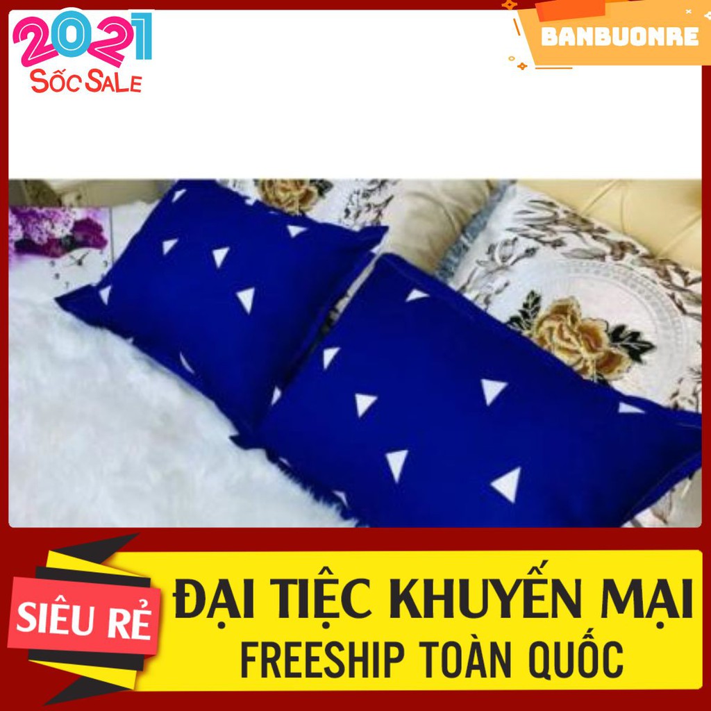 Vỏ gối đầu họa tiết đẹp mẫu tam giác xanh