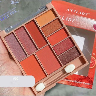 Phấn mắt Anylady 10 ô có má hồng