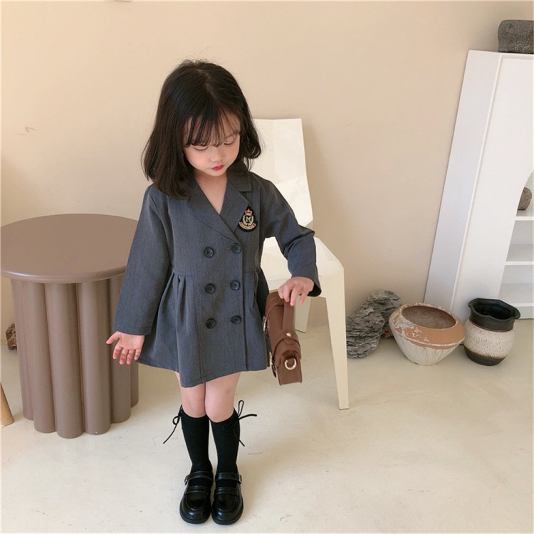 Đầm dài đến đầu gối thời trang mùa thu xinh xắn dành cho bé gái
