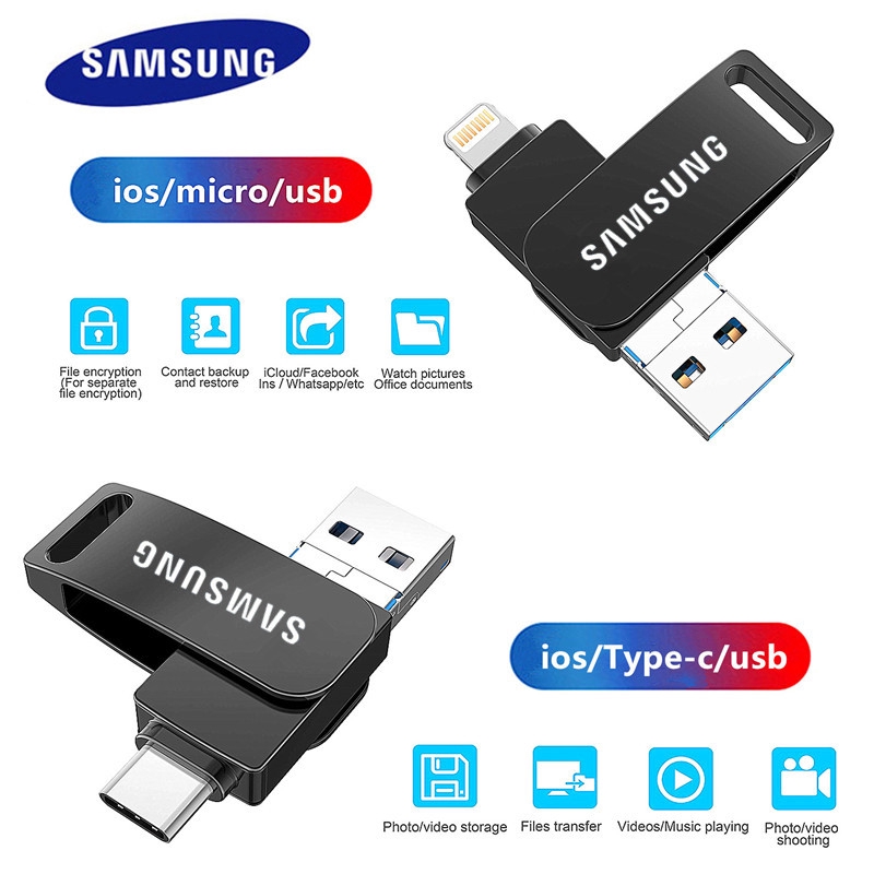 USB 512GB 3 trong 1 bằng kim loại tiện dụng cho ios mirco usb/ios Type-c usb