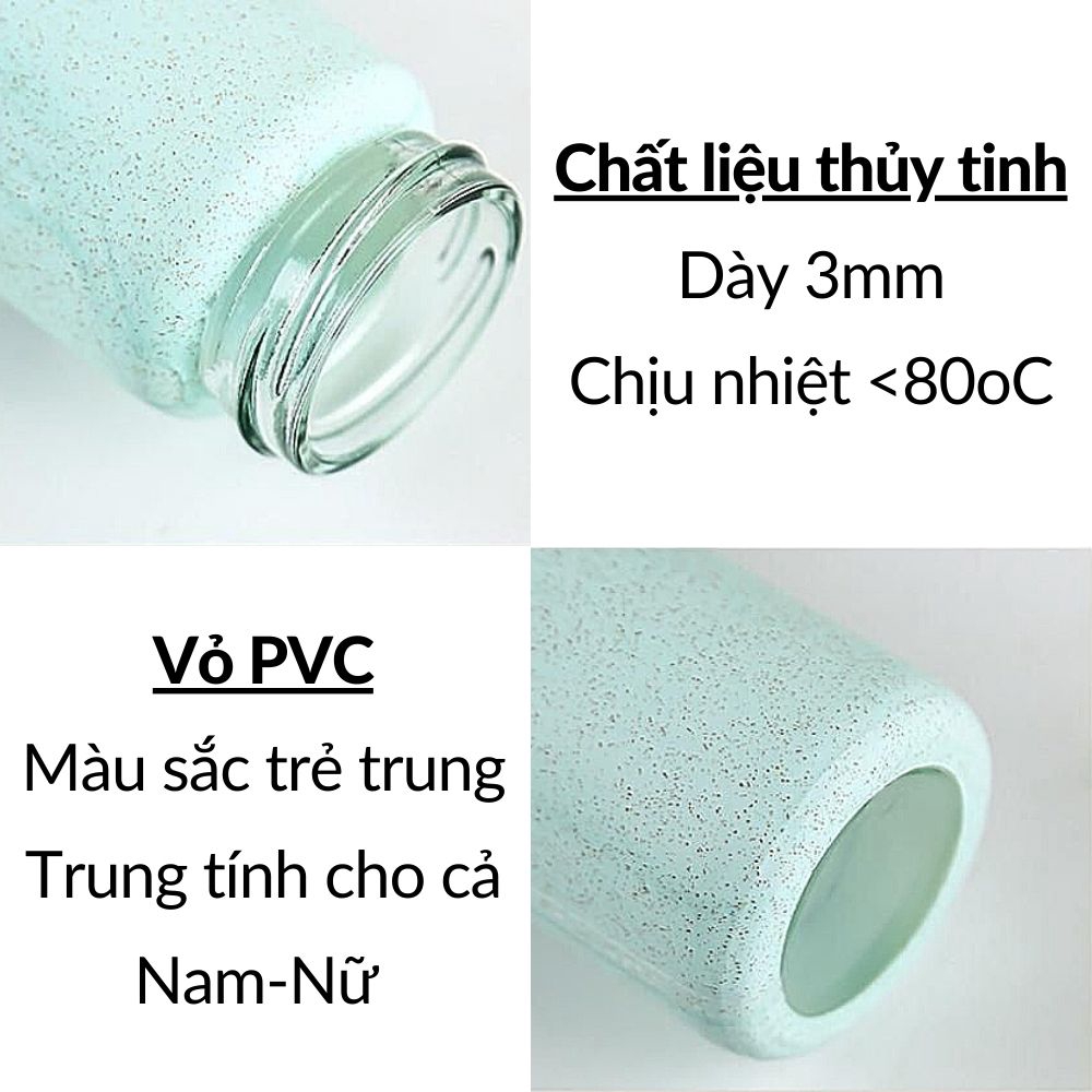 Bình nước thủy tinh nắp xoay chống tràn 350m kiêm Lọ hoa dễ thương mã 20021