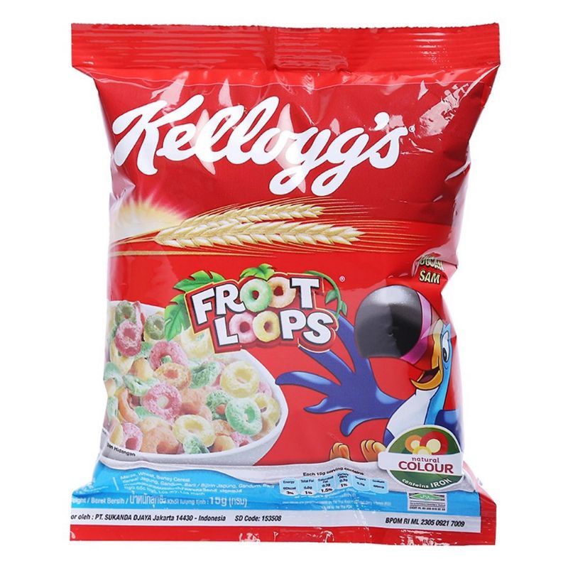 [Combo 12 gói] Ngũ cốc Kellogg's Froot Loops Thái Lan vị trái cây gói 15g