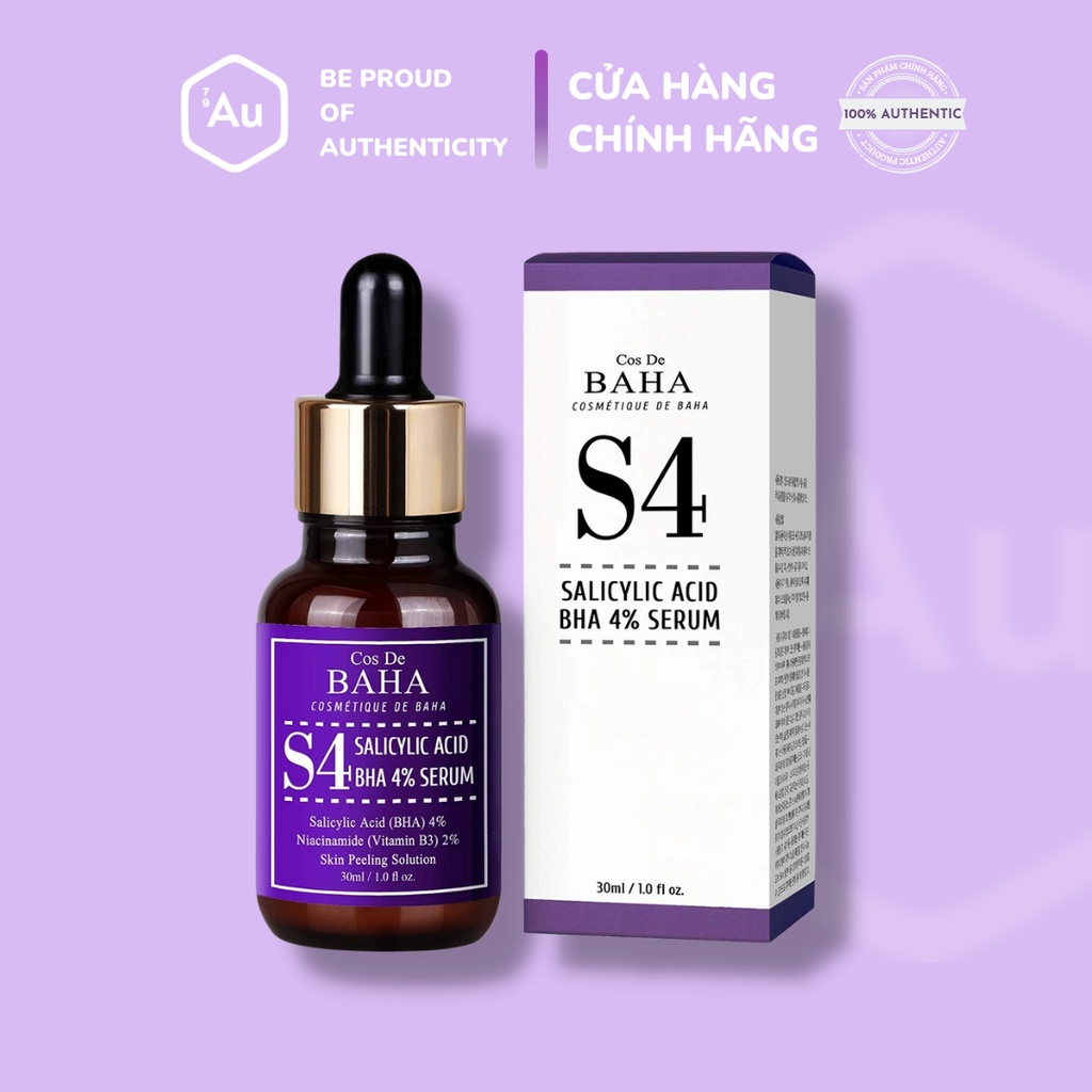 [Hàng Chính Hãng - Cos De BAHA] Serum Salicylic Acid BHA 4% Hỗ Trợ Giải Quyết Vấn Đề về Lỗ Chân Lông 30ml (S4)